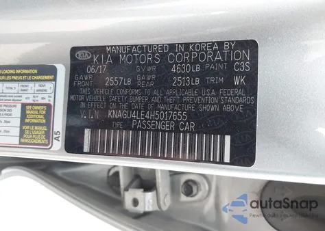 2017 Kia Optima Hybrid Ex z USA, uszkodzony, nr VIN KNAGU4LE4H5017655